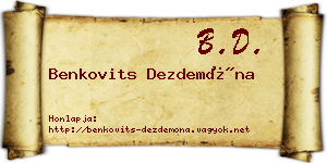 Benkovits Dezdemóna névjegykártya